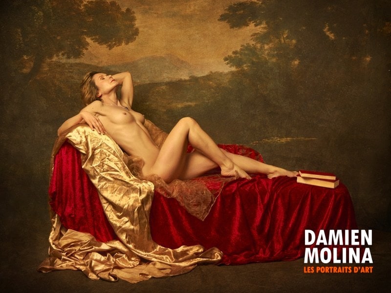 nu-artistique-pictural-effet-peintre-femme-allongeew - Damien Molina - Photographe nu artistique pictural